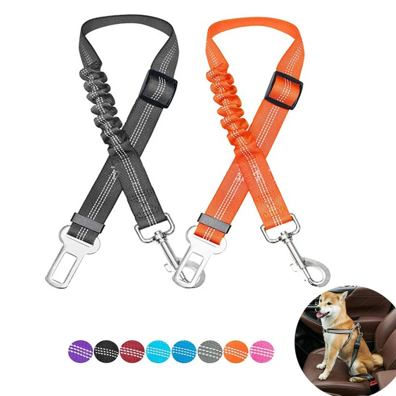 PawSecure™ Elastic Car Restraint – Reflective Travel Safety for Dogs